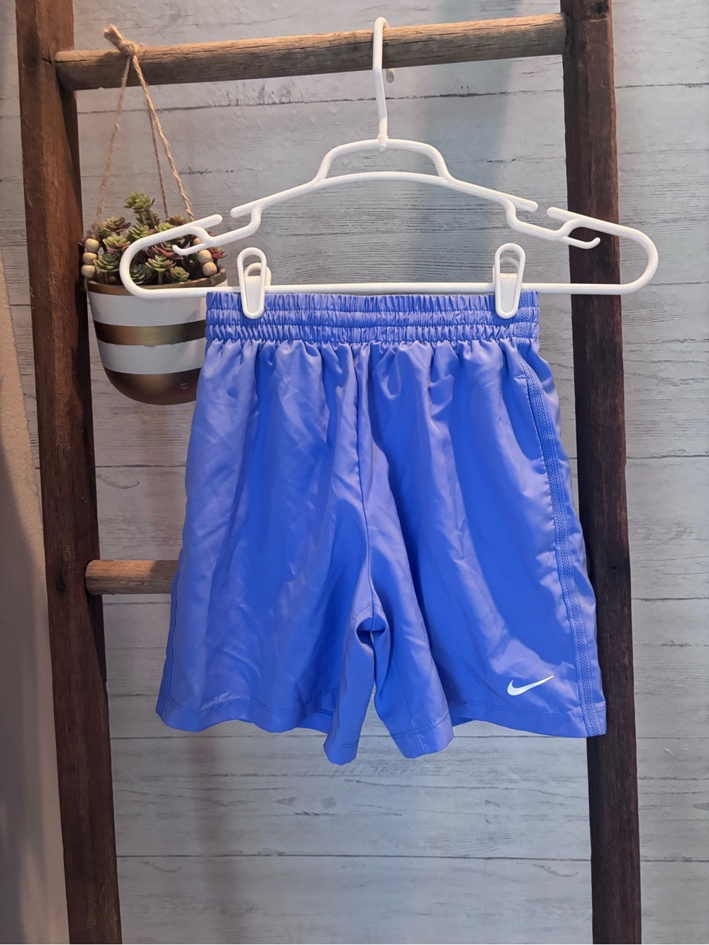 Nike Kids Blue Athletic Shorts with Swoosh